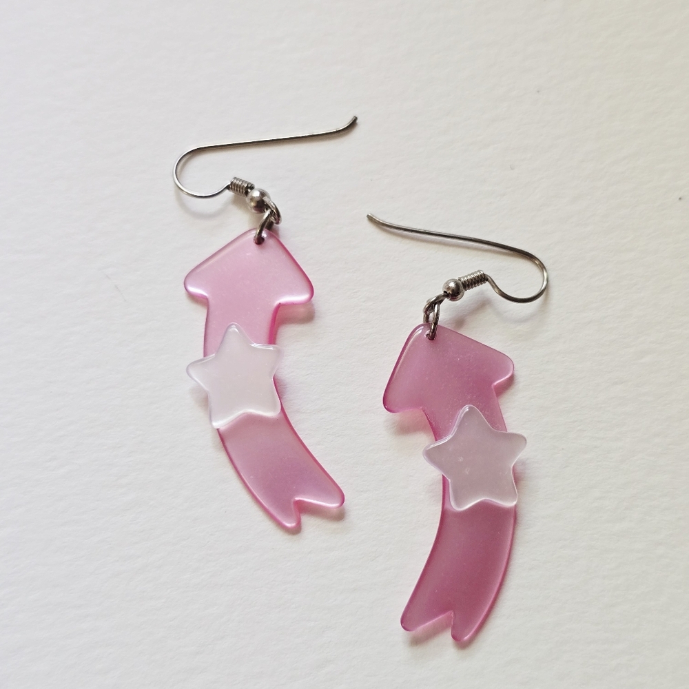 Pink Shooting Star Earrings
